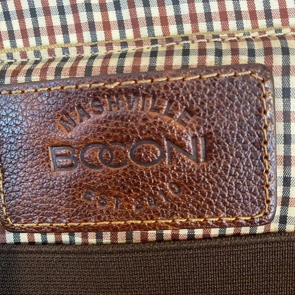 BOCONI Brown Distressed Leather Laptop Briefcase 16